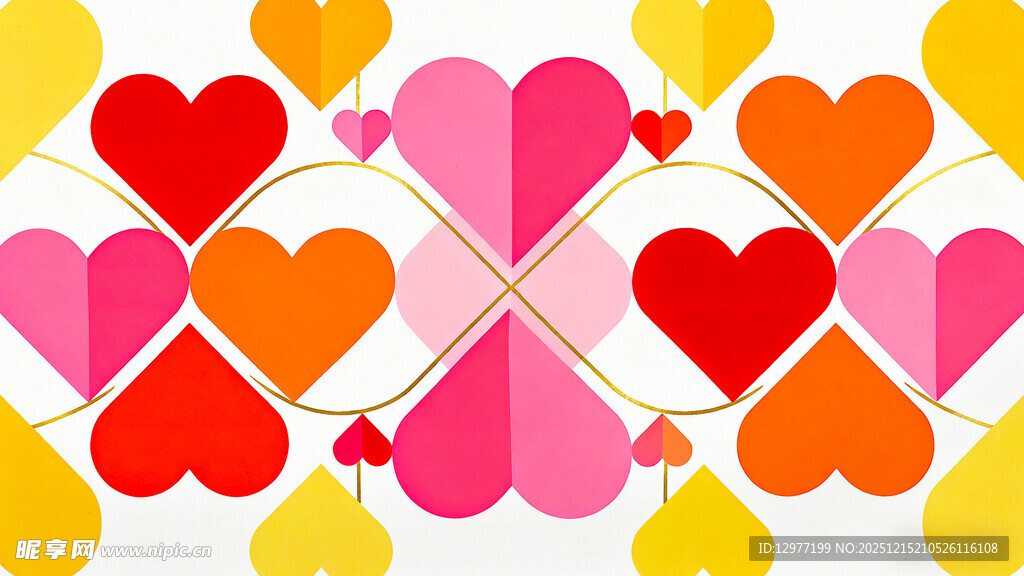 多彩爱心图案装饰背景