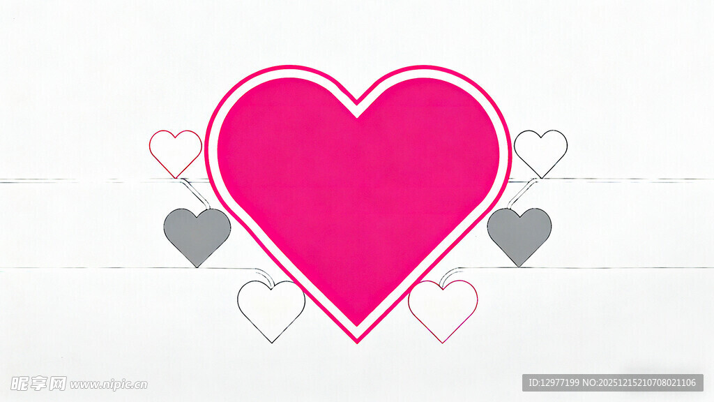 粉色爱心图案装饰元素