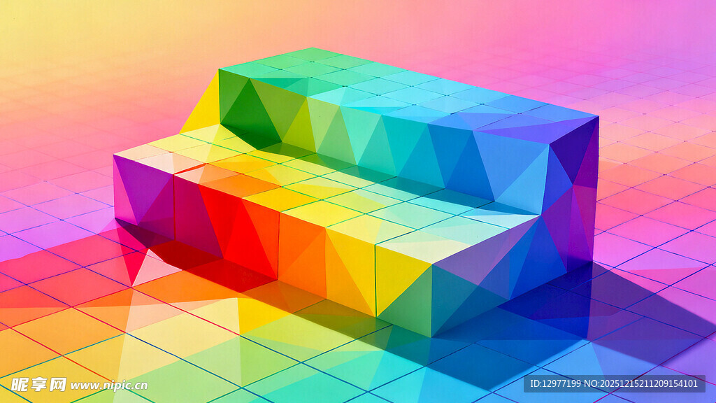 多彩几何立体造型