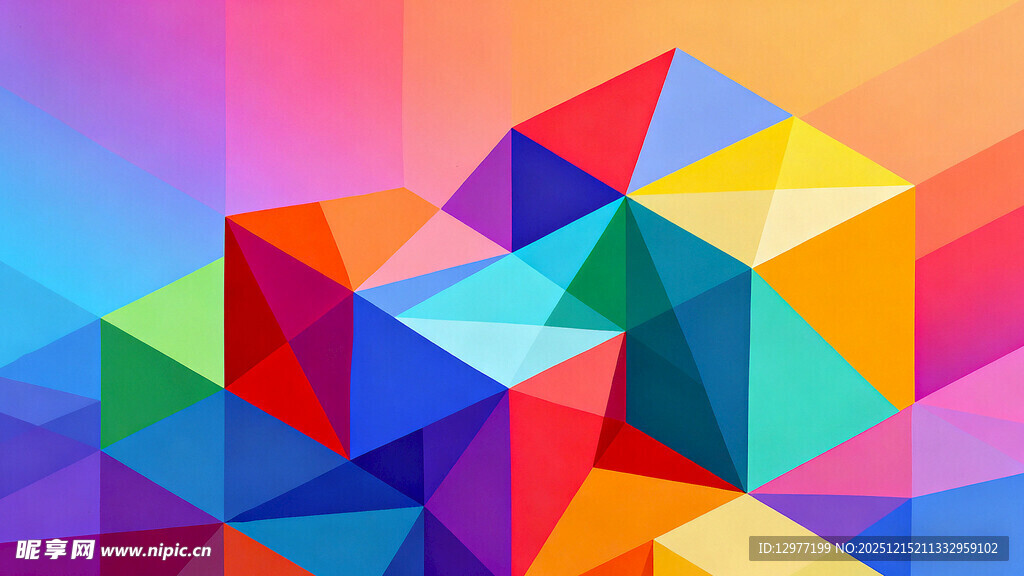 多彩几何立体图案背景