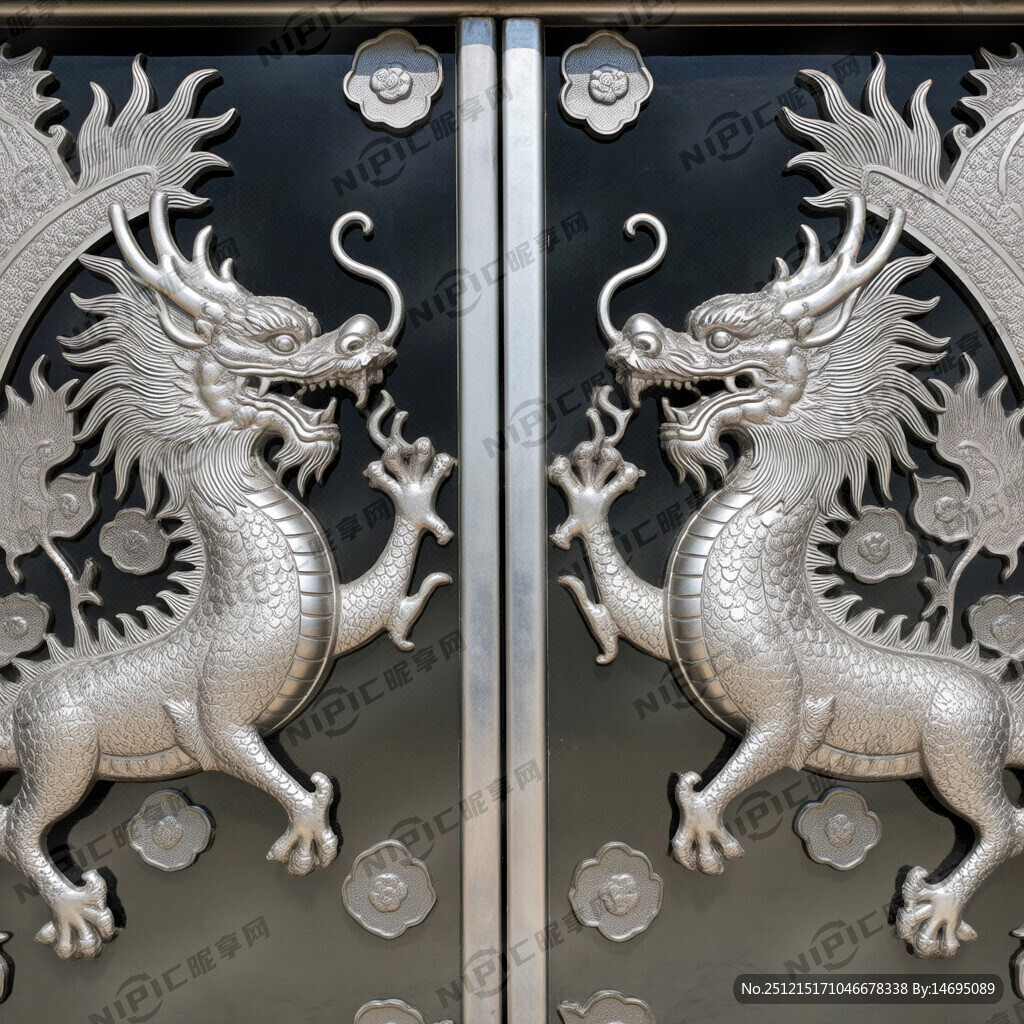 大门两边 铝镂空 麒麟一对