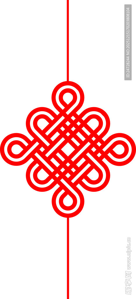 中国传统红色同心结图案