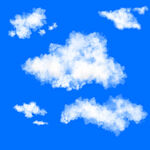 蓝天中的蓬松白云