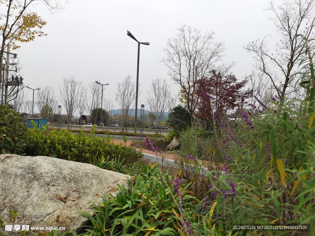 户外风力发电景观场景