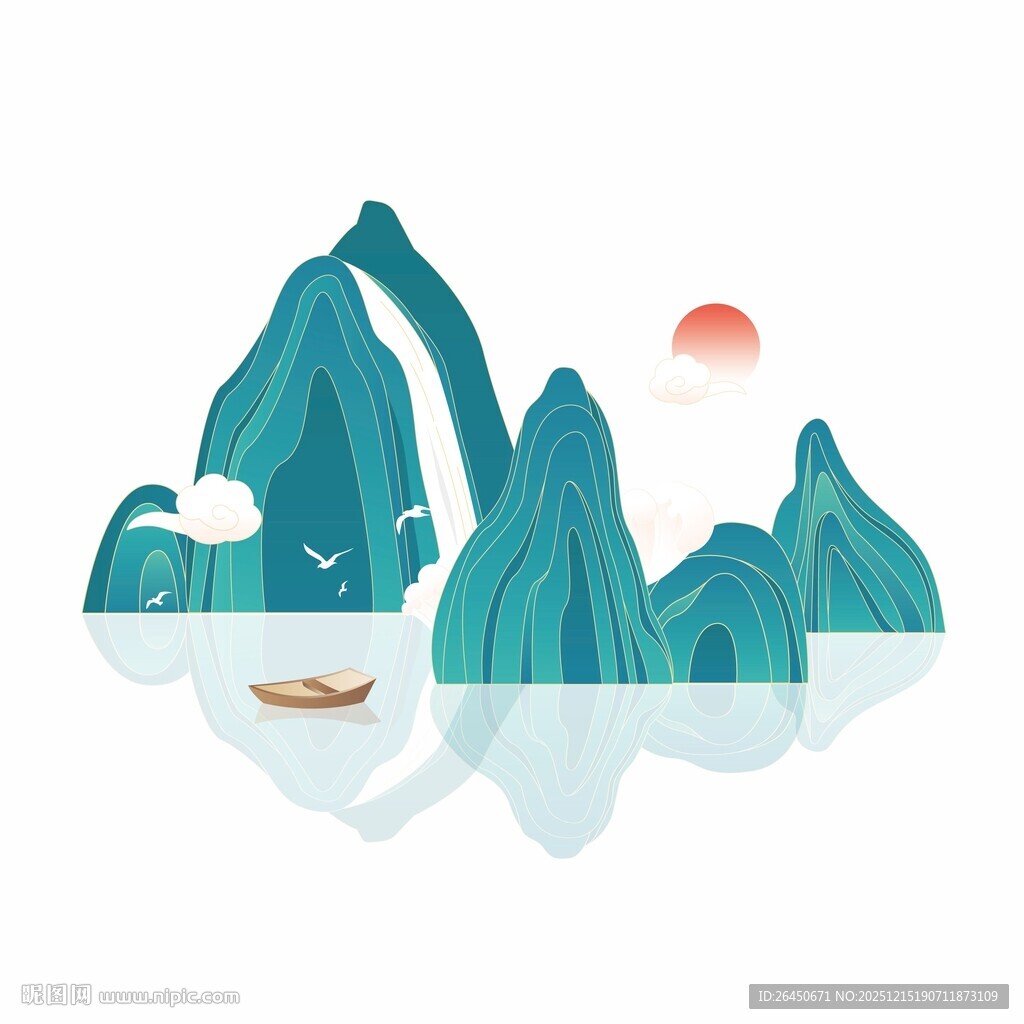 山水泛舟图