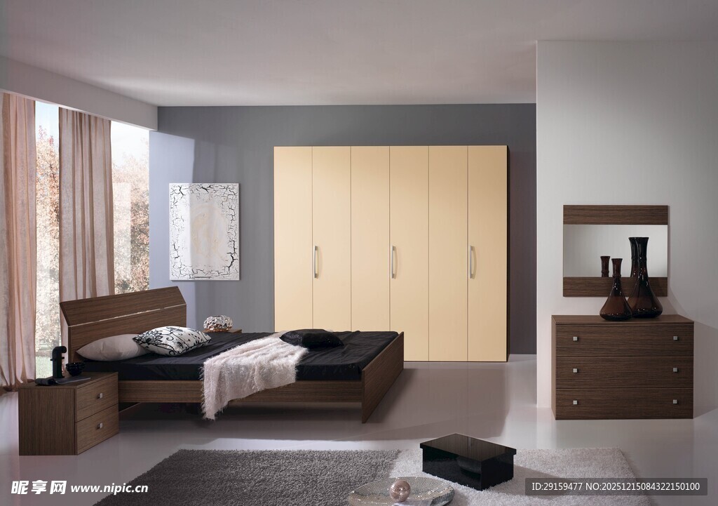 现代简约风格卧室家具展示