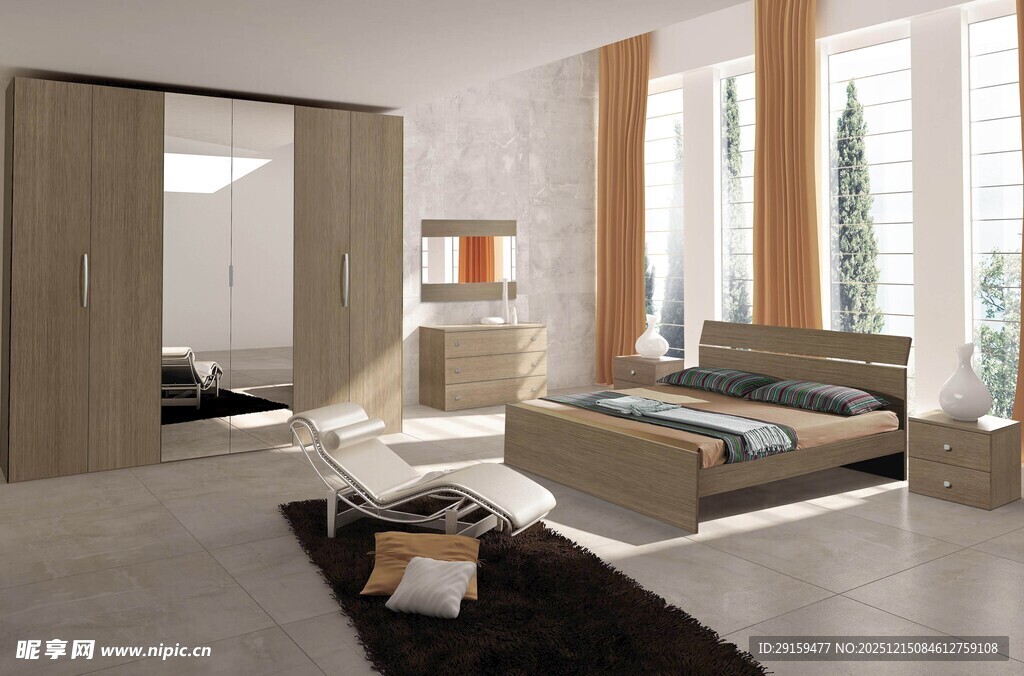 现代简约风格卧室场景