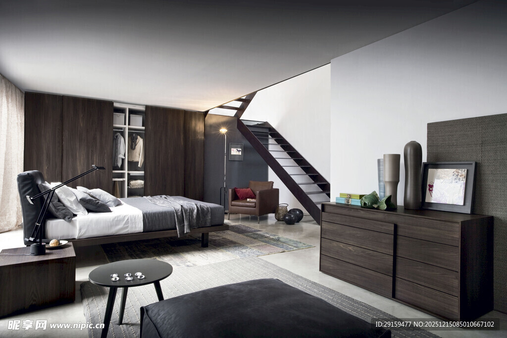 现代简约风复式卧室空间