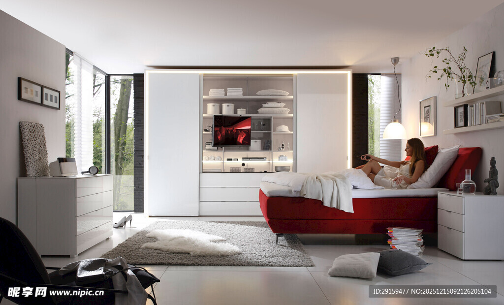 现代简约风卧室温馨场景