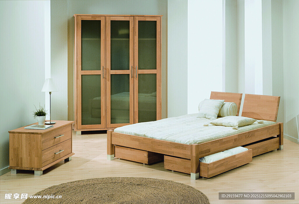 简约木质卧室家具组合