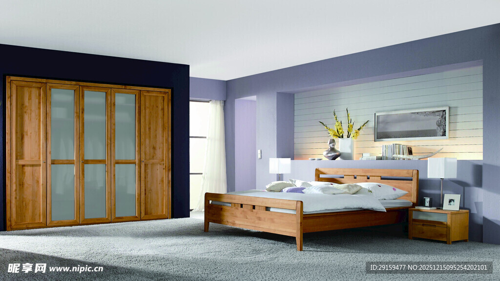 现代简约风卧室温馨场景