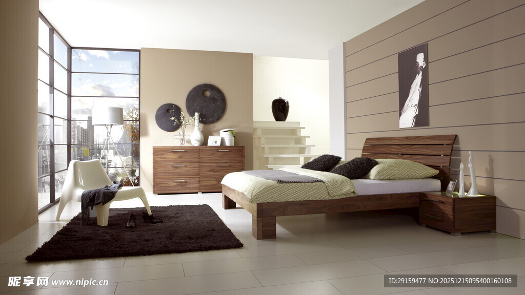 现代简约风格卧室场景