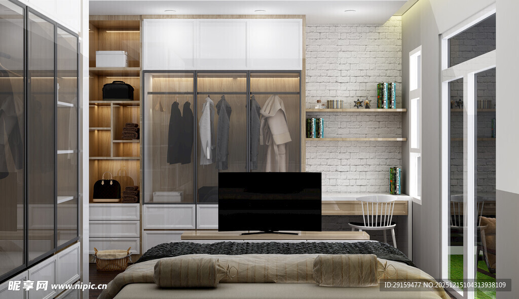 现代简约风卧室衣帽间