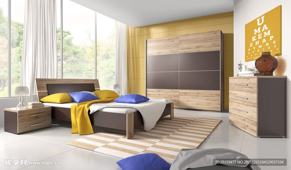 现代简约风温馨卧室场景