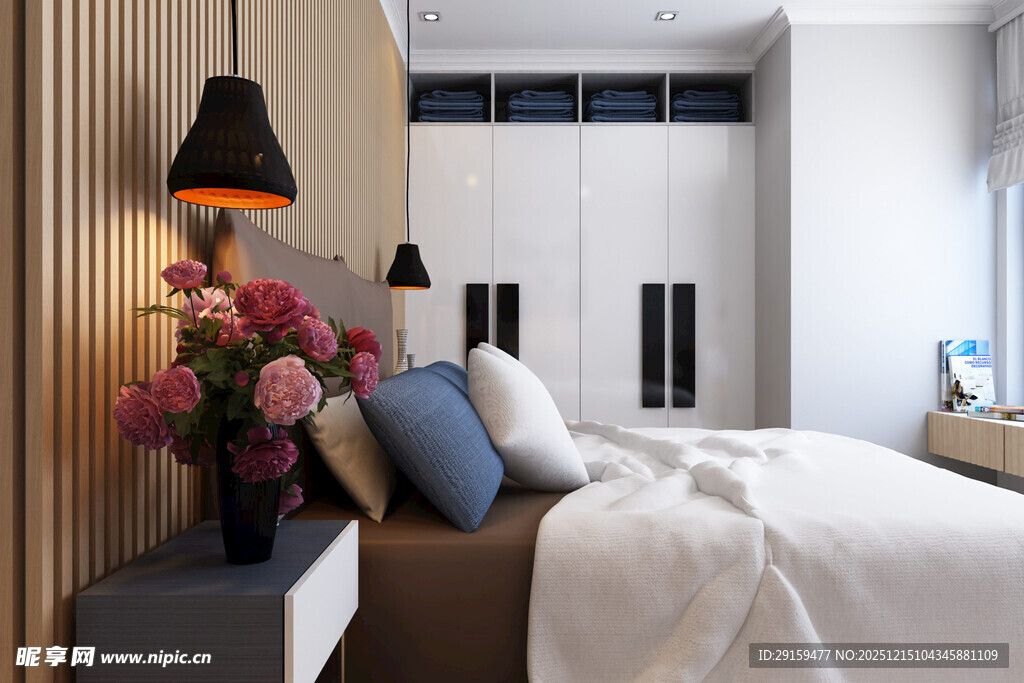 现代简约风温馨卧室一角