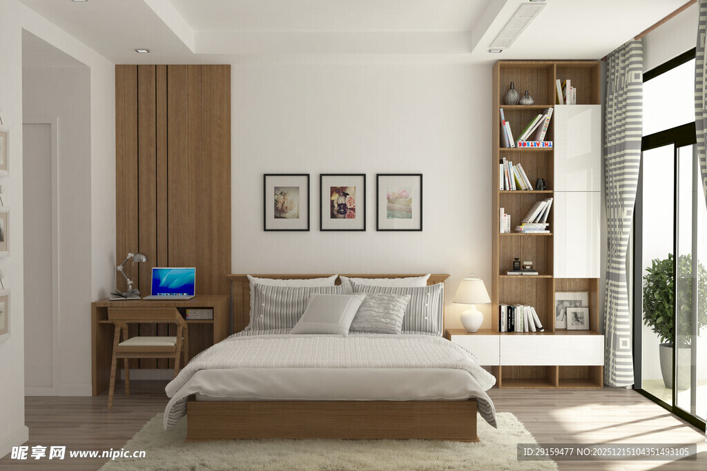 简约现代风卧室室内场景