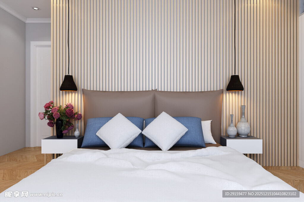 现代简约风温馨卧室场景