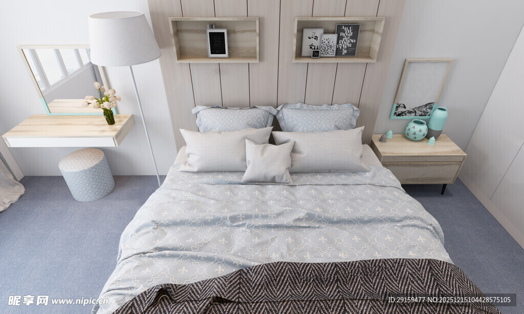 简约温馨卧室室内场景
