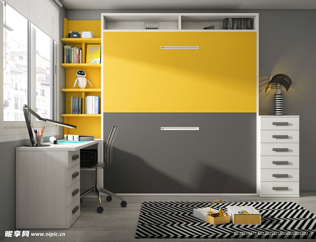 现代简约风卧室收纳空间