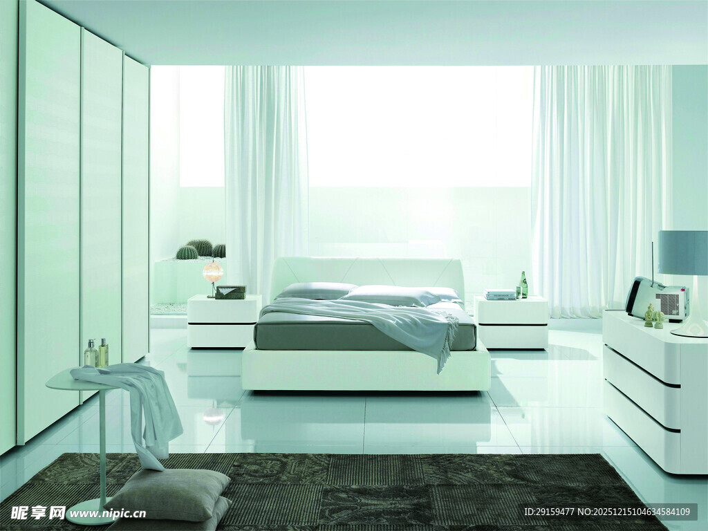 现代简约风卧室室内场景