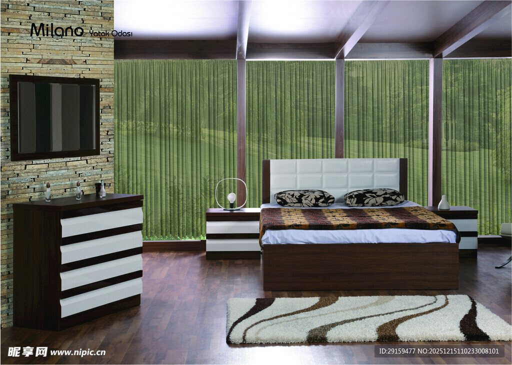 现代风格卧室室内场景