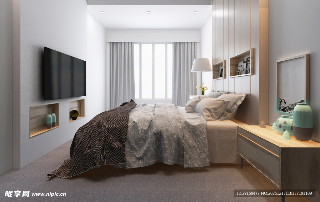 简约现代风卧室温馨场景