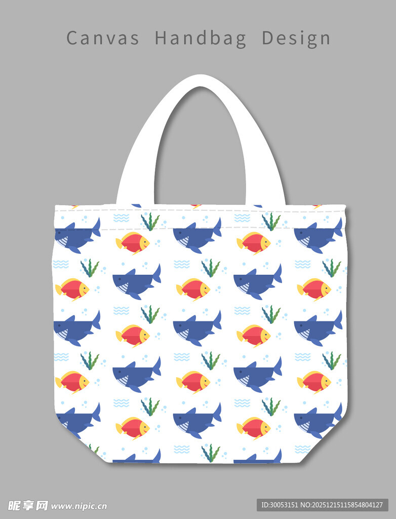 多彩飞鸟图案手提袋设计