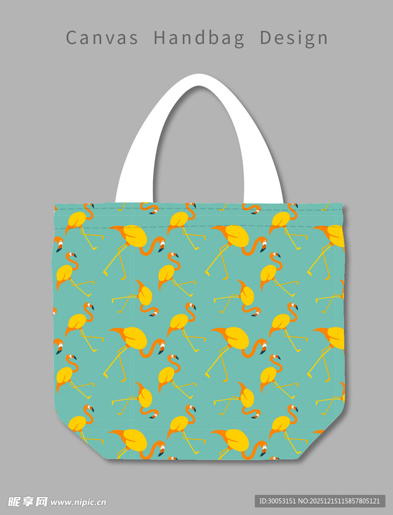 蓝底黄蝶手提袋设计图