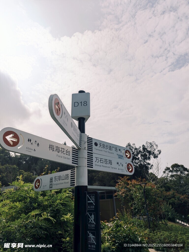 户外多方向指示路标