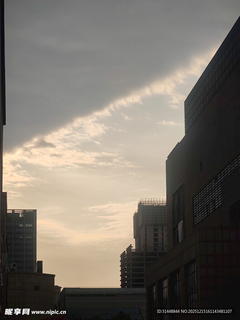 城市黄昏天际线