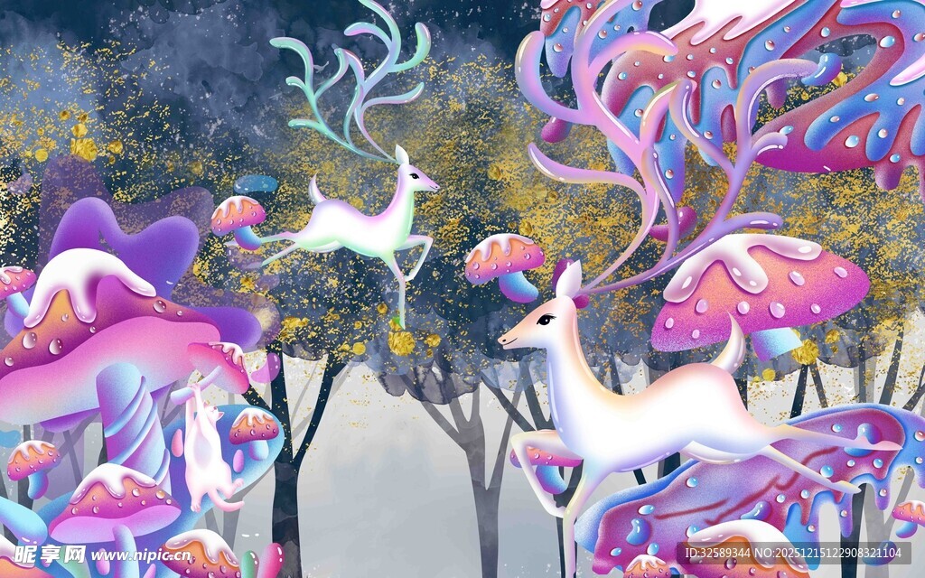 梦幻森林中的奇幻生物