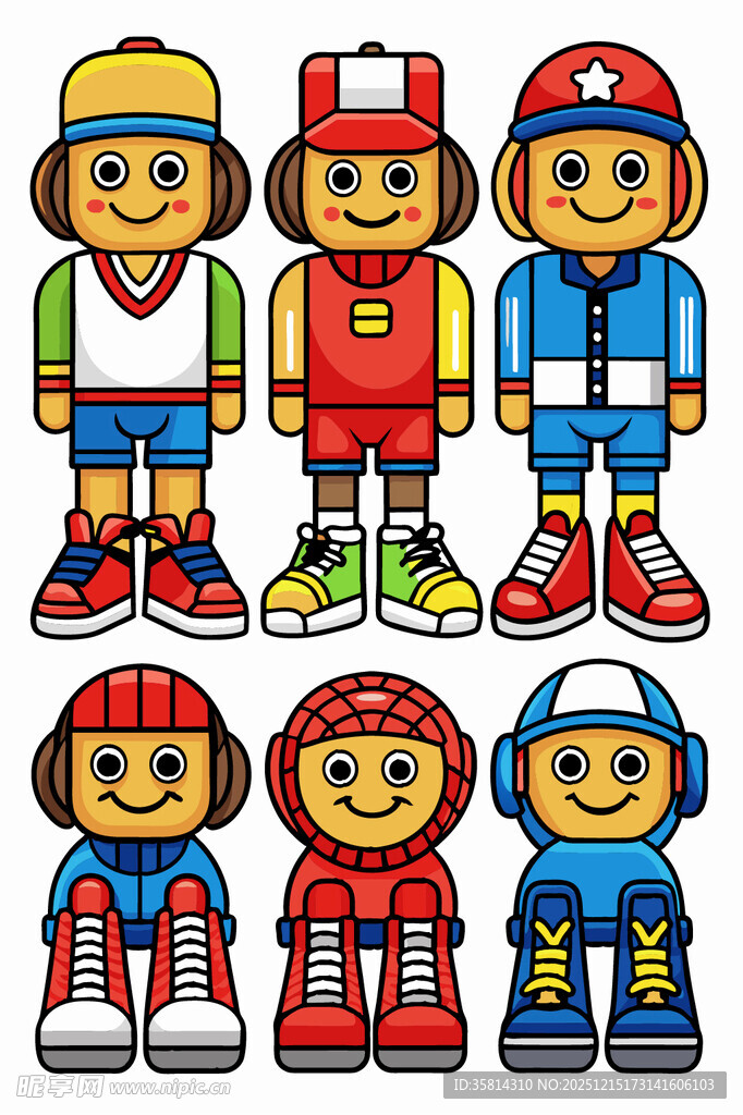 多彩卡通人物造型集合