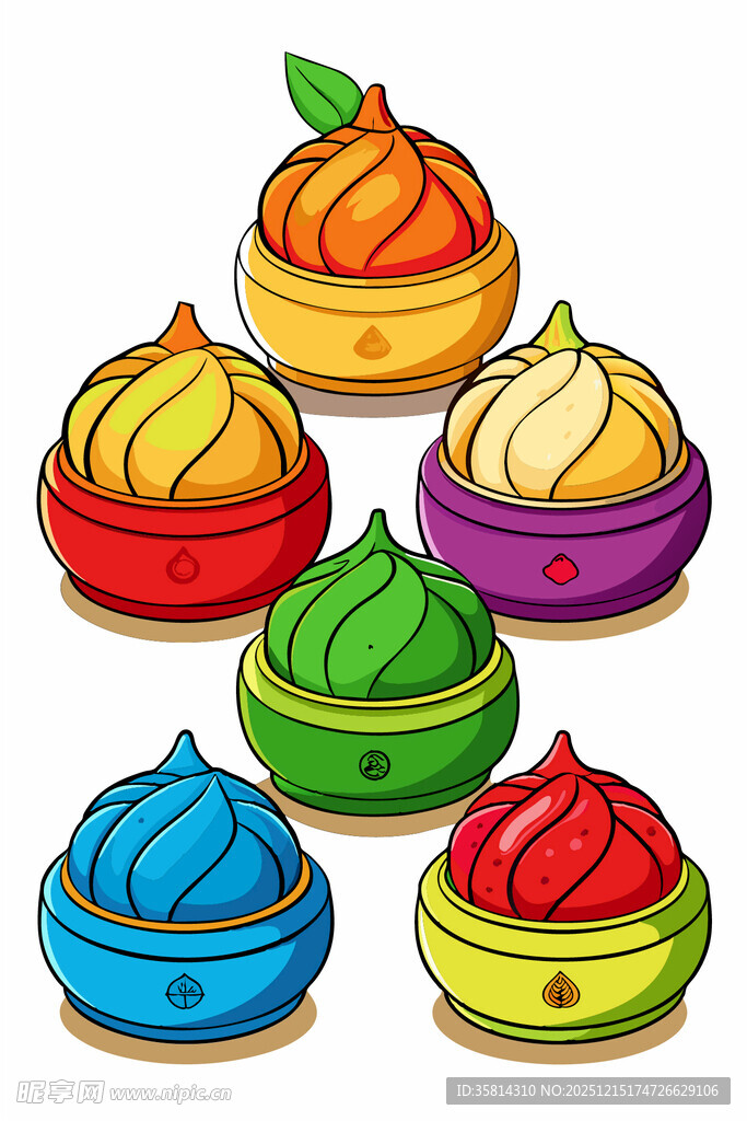多彩美味马卡龙甜点组合