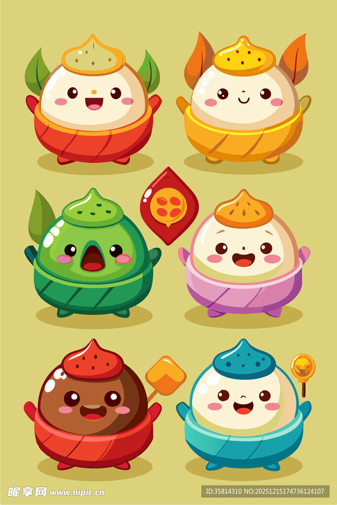 可爱中式卡通吉祥小角色