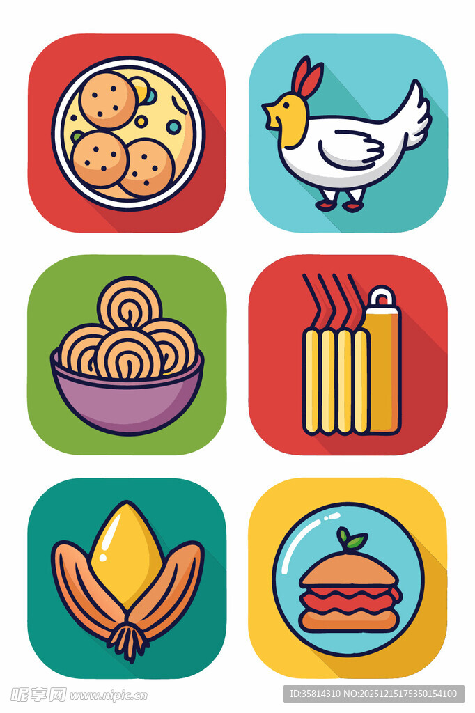 多样美食图标集合