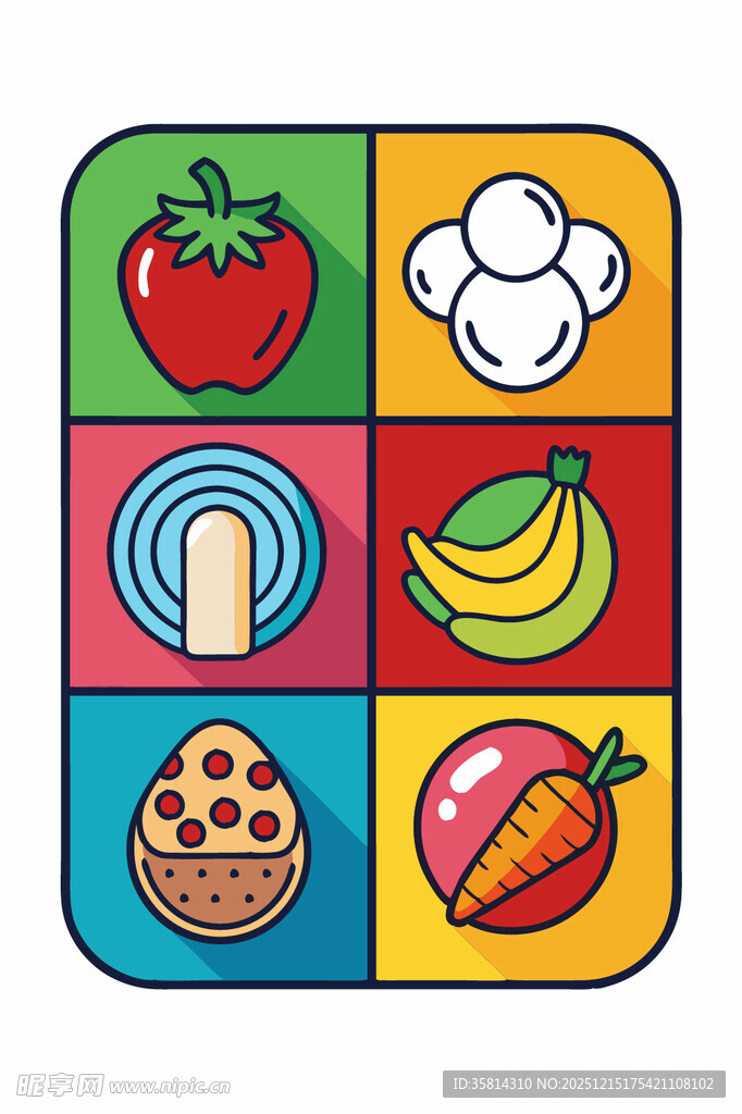 多彩食物图标集合