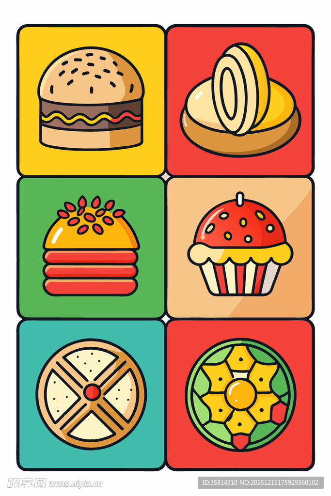 多样美食与禁食标志