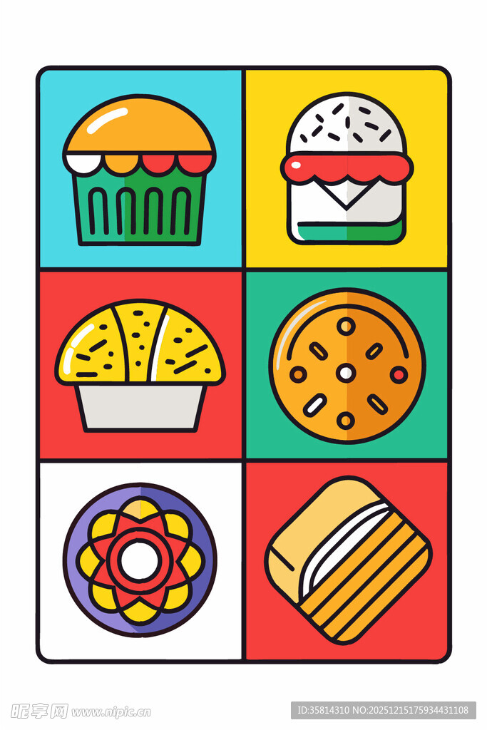 多彩美味糕点集合