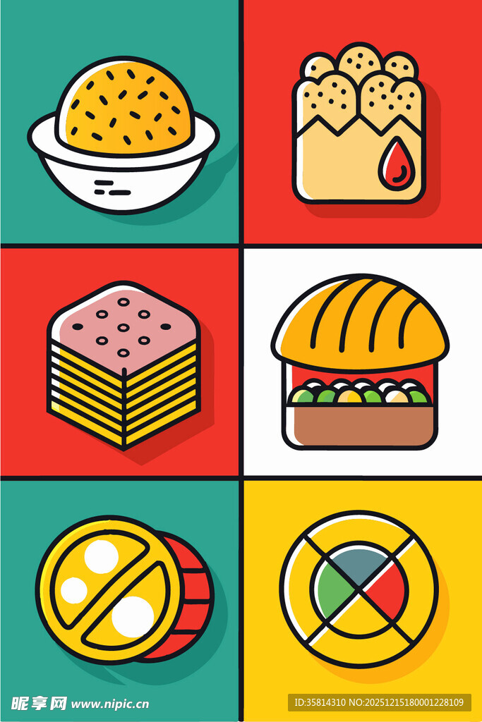 多彩美味糕点面包集合