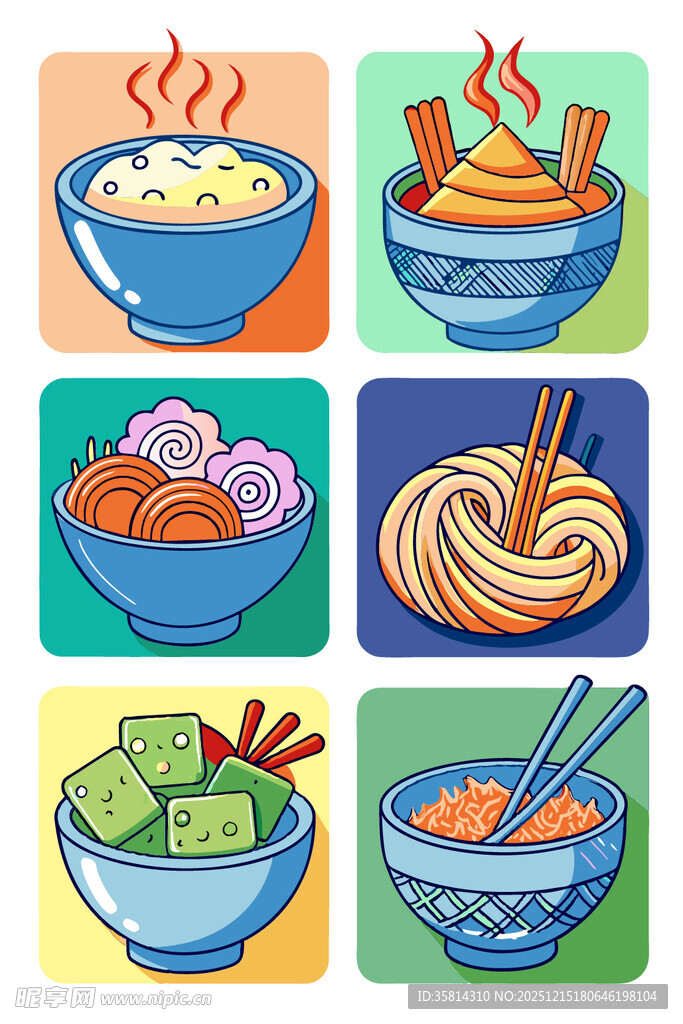 多样美食碗中呈现