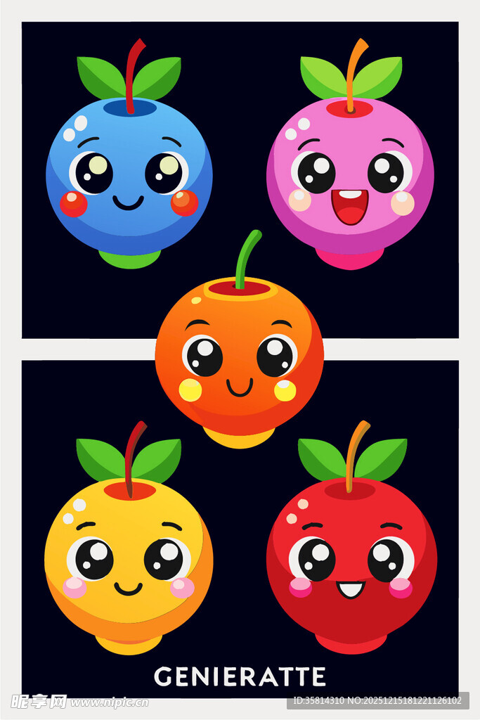 可爱水果卡通形象集合