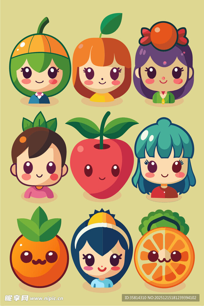 可爱水果拟人卡通形象