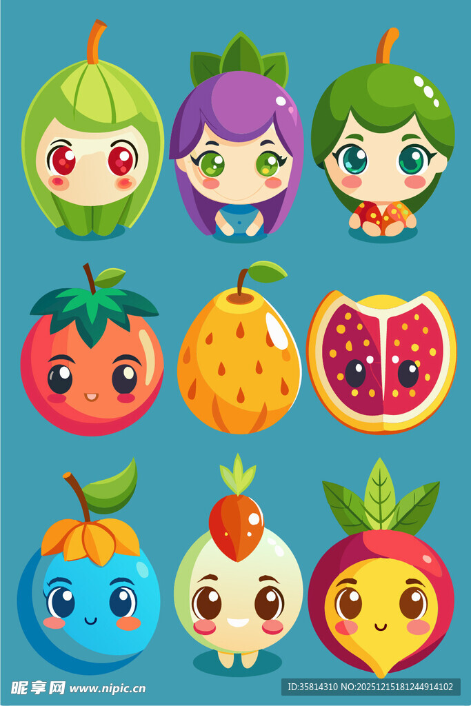 可爱水果卡通形象集合