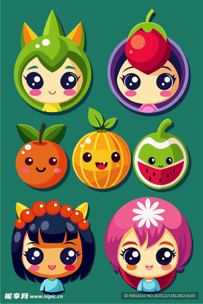 可爱水果拟人卡通形象