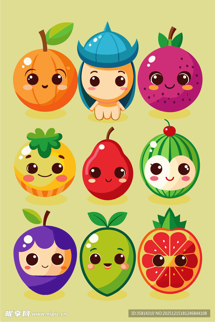 可爱水果拟人卡通形象