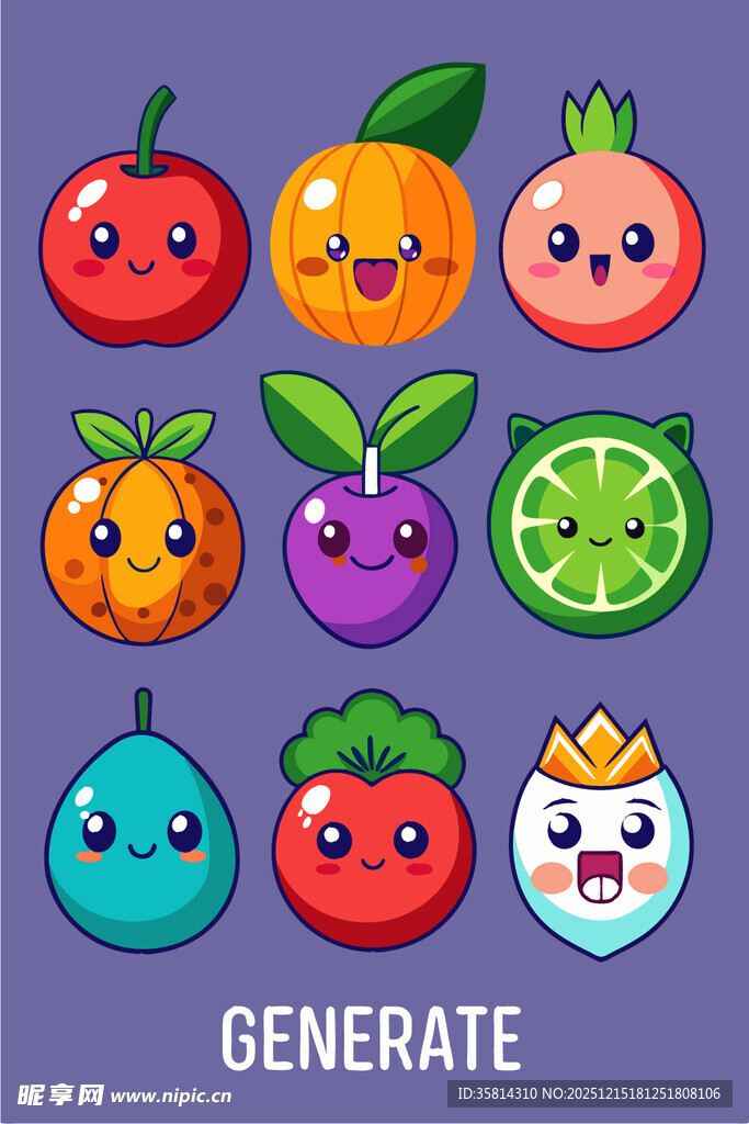 可爱水果卡通形象集合