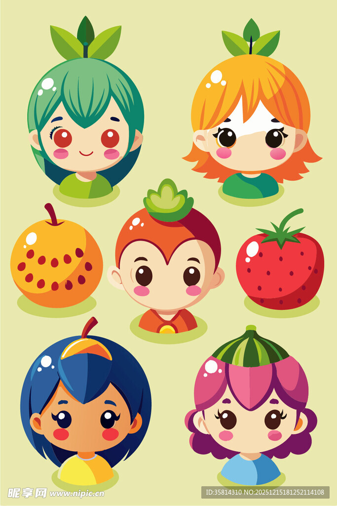 可爱水果拟人卡通形象
