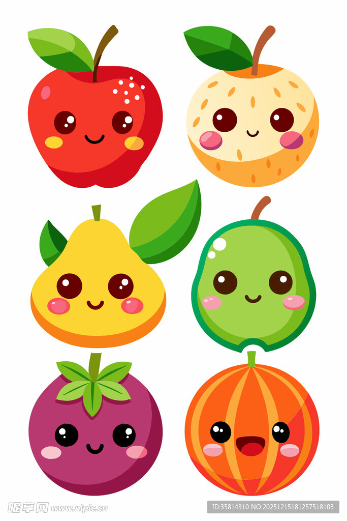 可爱表情水果大集合