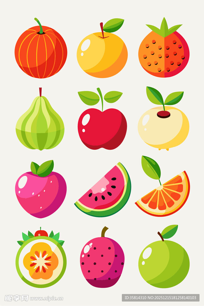 多彩新鲜水果集合