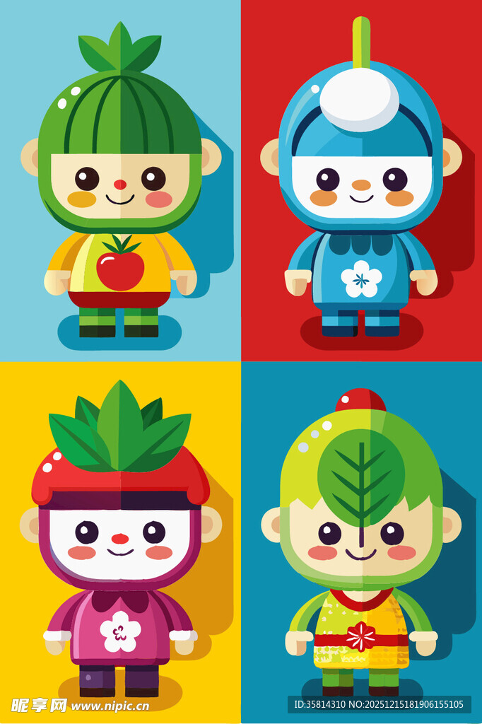 可爱果蔬主题卡通角色